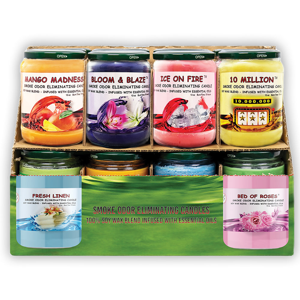 Blunteffects Odor Eliminating Candles Display 24 COUNT