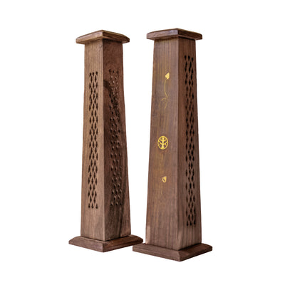 WOODEN TOWER INCENSE HOLDERS