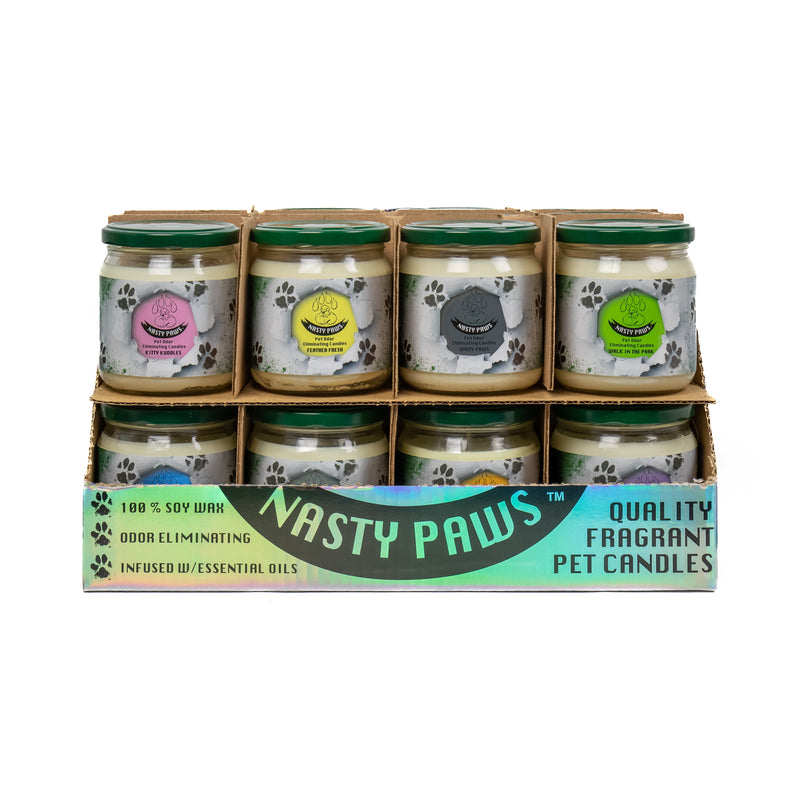 Nasty Paws® Pet Odor Eliminating Candles Display - 24 COUNT